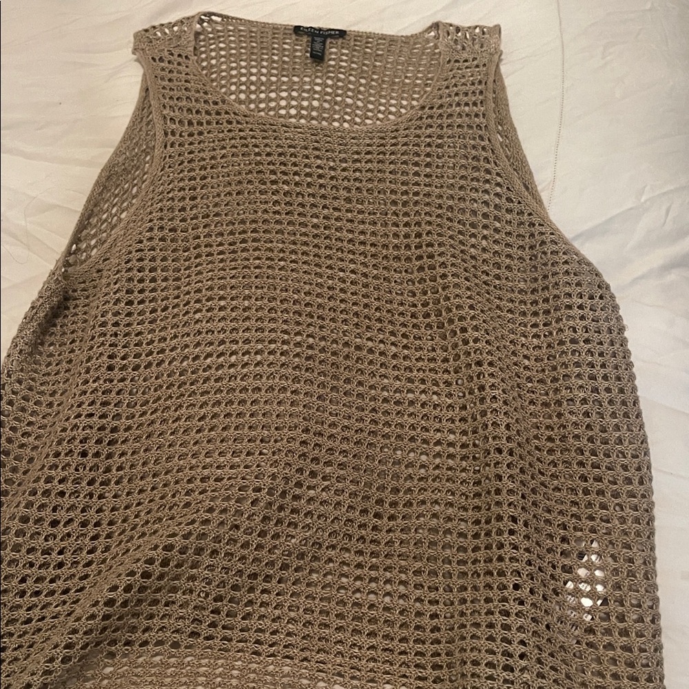 Eileen Fisher Beige Mesh Tank Top